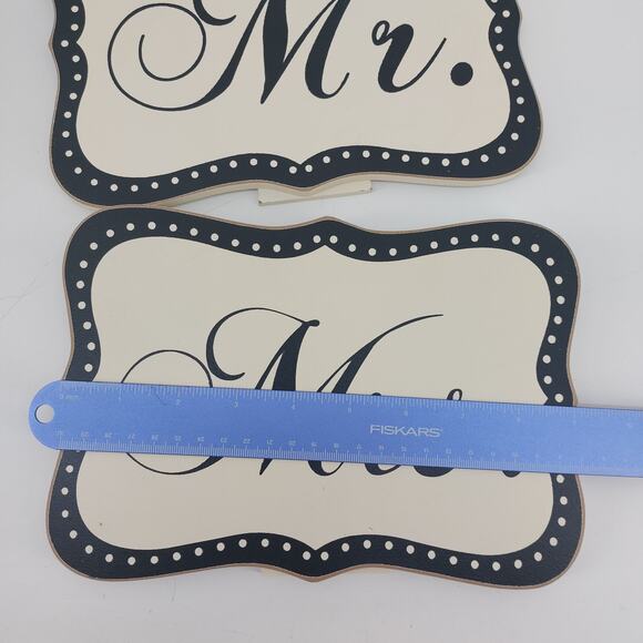 Mr. & Mrs. Signs for Wedding Black White Sweetheart Table Love Bride - Picture 7 of 8
